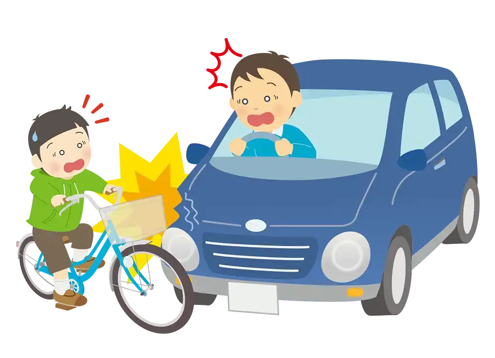 自転車で車に轢かれた
